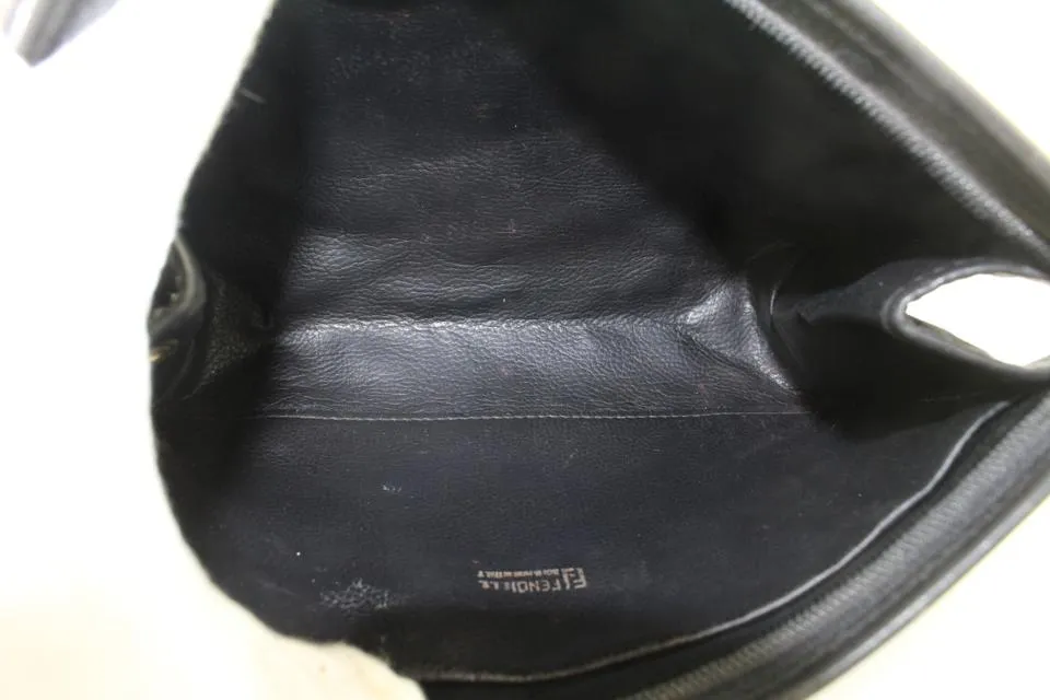 Fendi Black Pequin Stripe Cosemtic Pouch Make Up Case 54ff115