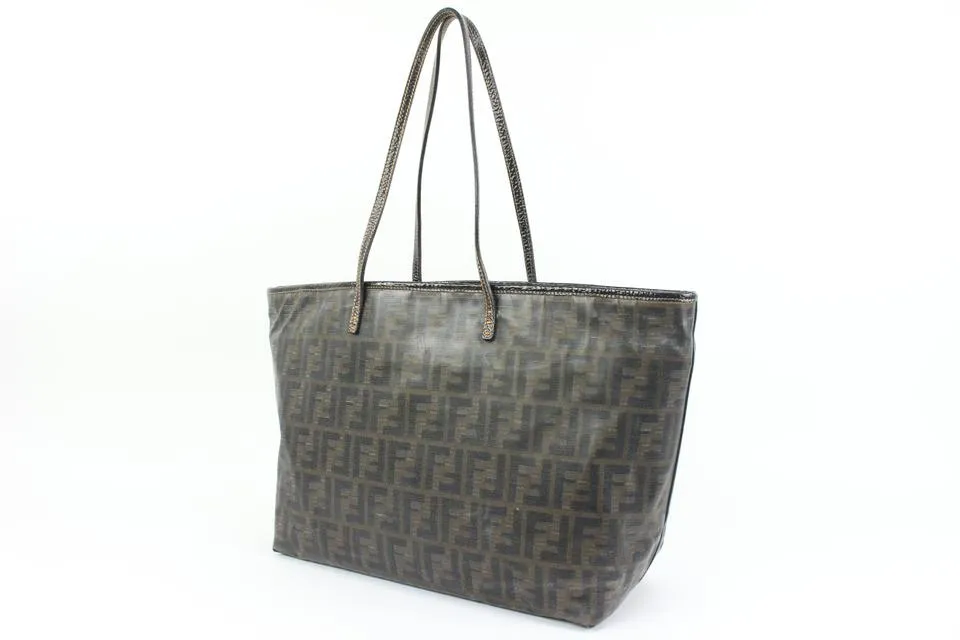 Fendi Brown Monogram FF Zucca Roll Tote Shopper Upcycle Ready 60f325s