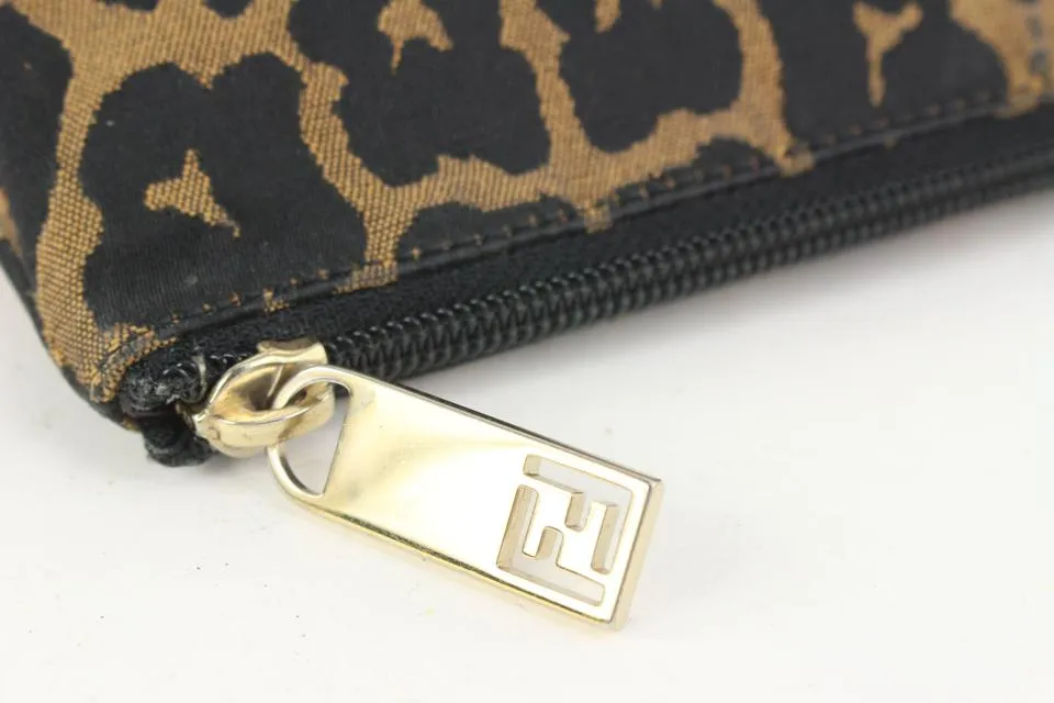 Fendi Brown x Black Leopard Cheetah Cosmetic Pouch 914ff45