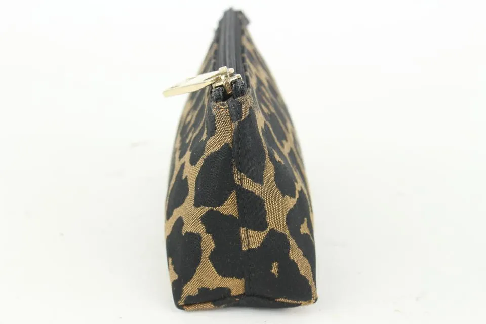 Fendi Brown x Black Leopard Cheetah Cosmetic Pouch 914ff45