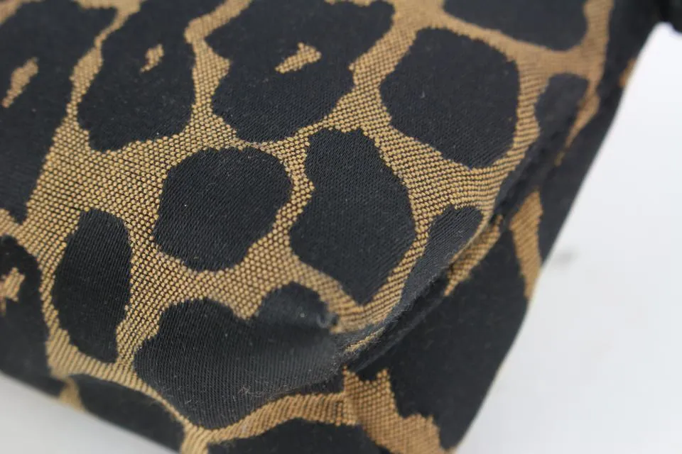 Fendi Brown x Black Leopard Cheetah Cosmetic Pouch 914ff45