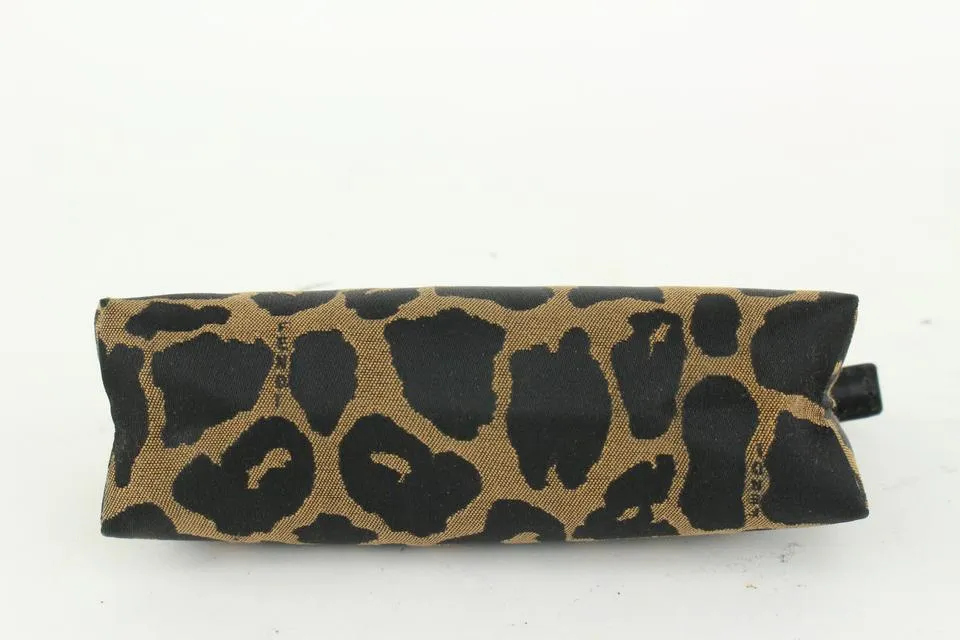 Fendi Brown x Black Leopard Cheetah Cosmetic Pouch 914ff45