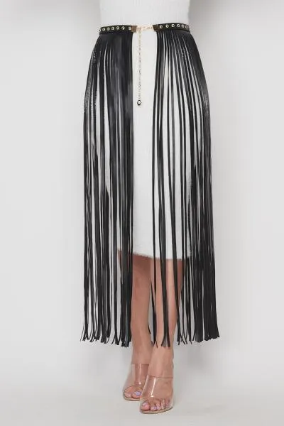 Festive Fringe Belt - Black -