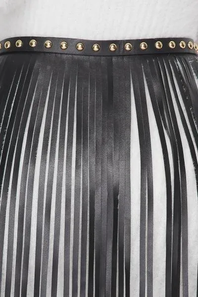 Festive Fringe Belt - Black -