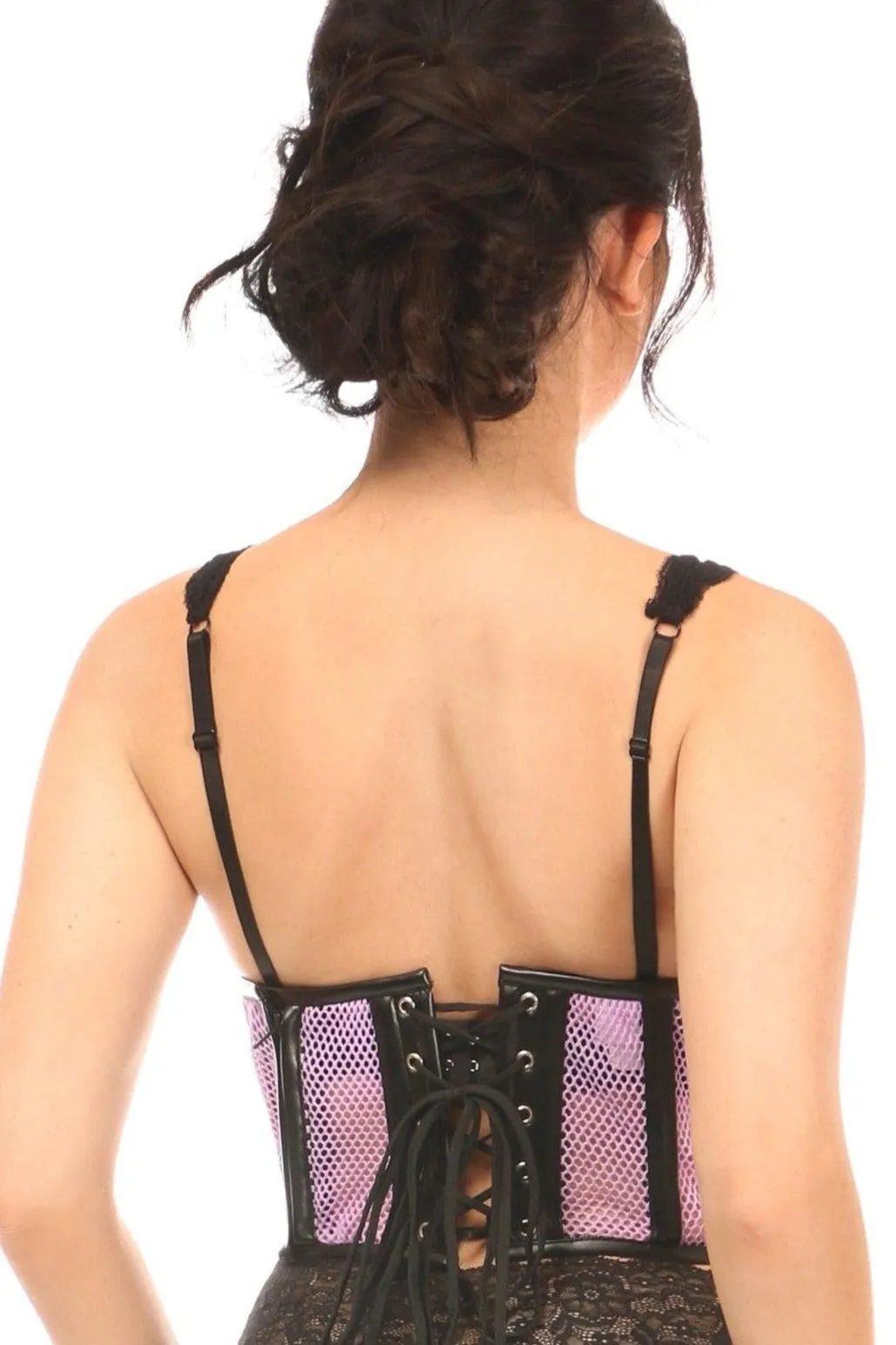 Fishnet Underwire Open Cup Waist Cincher
