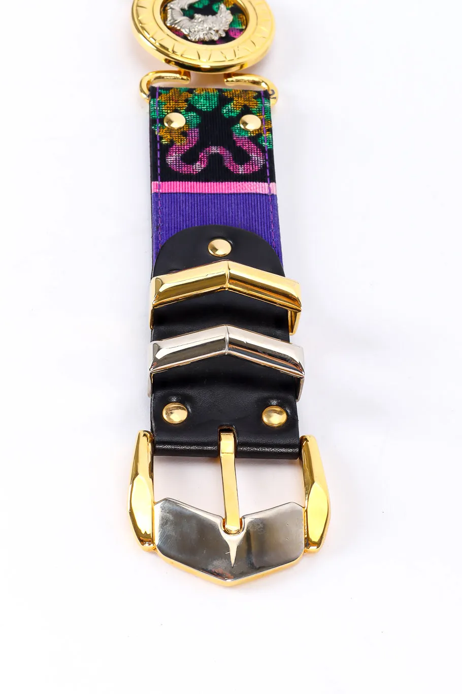 Floral Needlepoint Medallion Belt