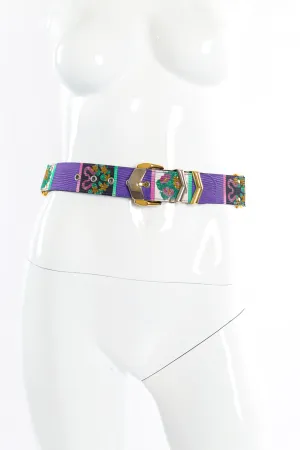 Floral Needlepoint Medallion Belt