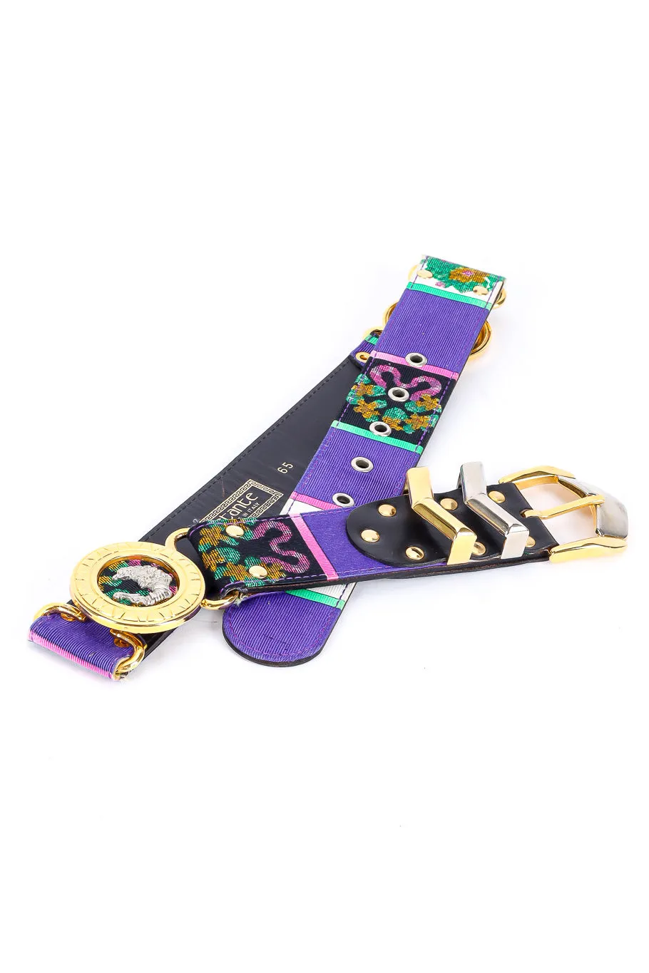 Floral Needlepoint Medallion Belt
