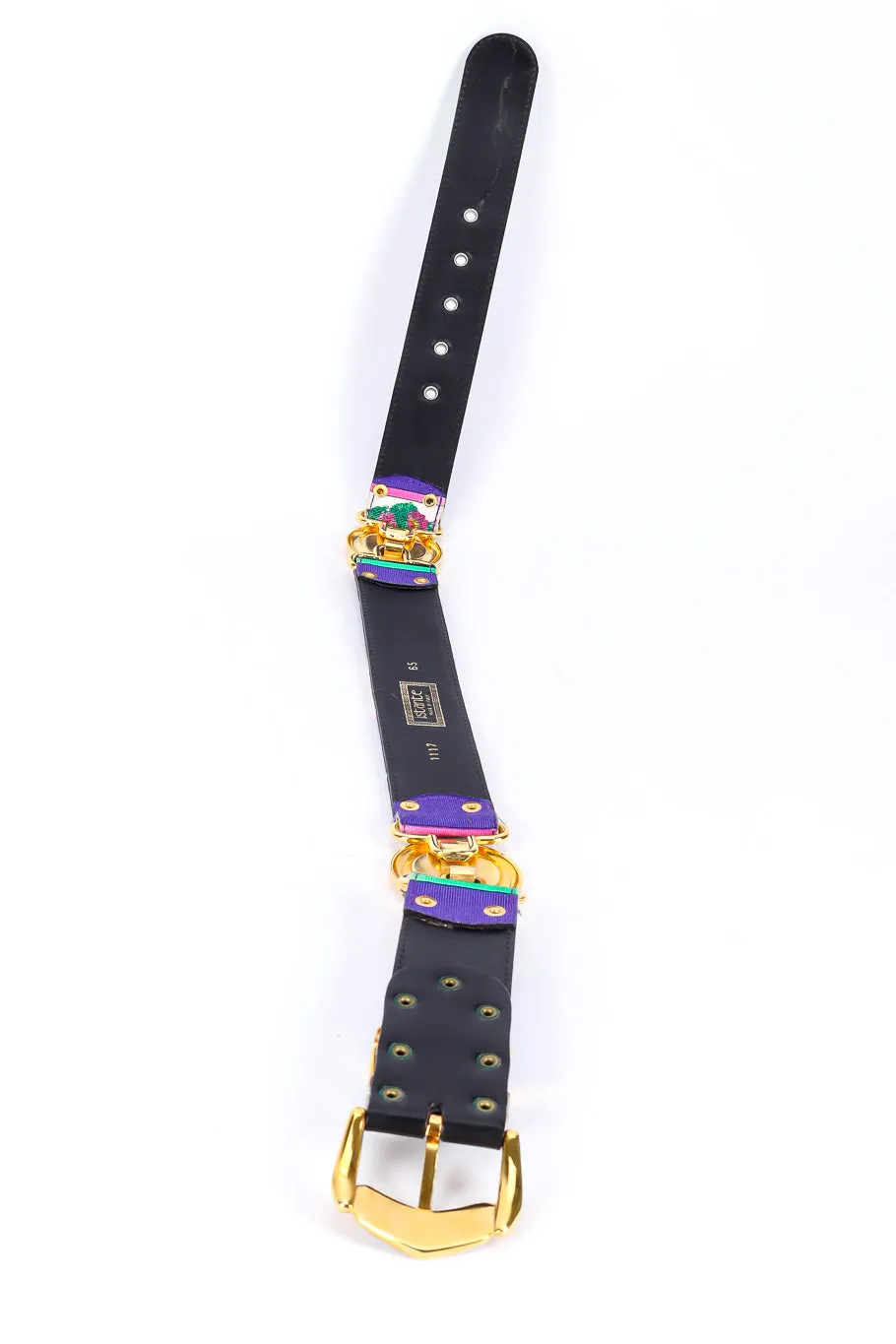 Floral Needlepoint Medallion Belt