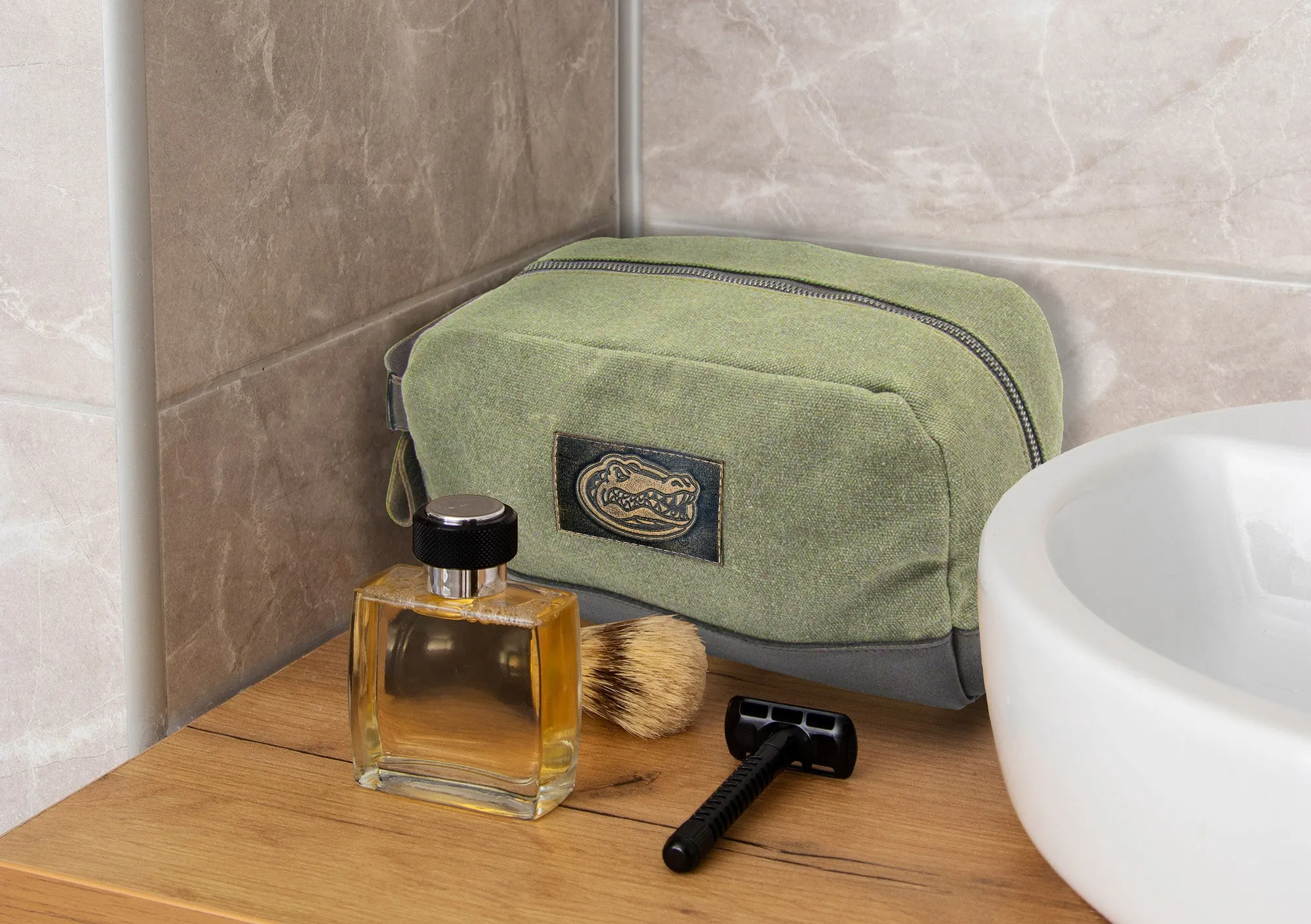 Florida Gators Waxed Canvas Toiletry Dopp Bag