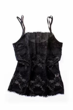 FOGAL 852 ROMANTIC Lace Top 210 Noir Black
