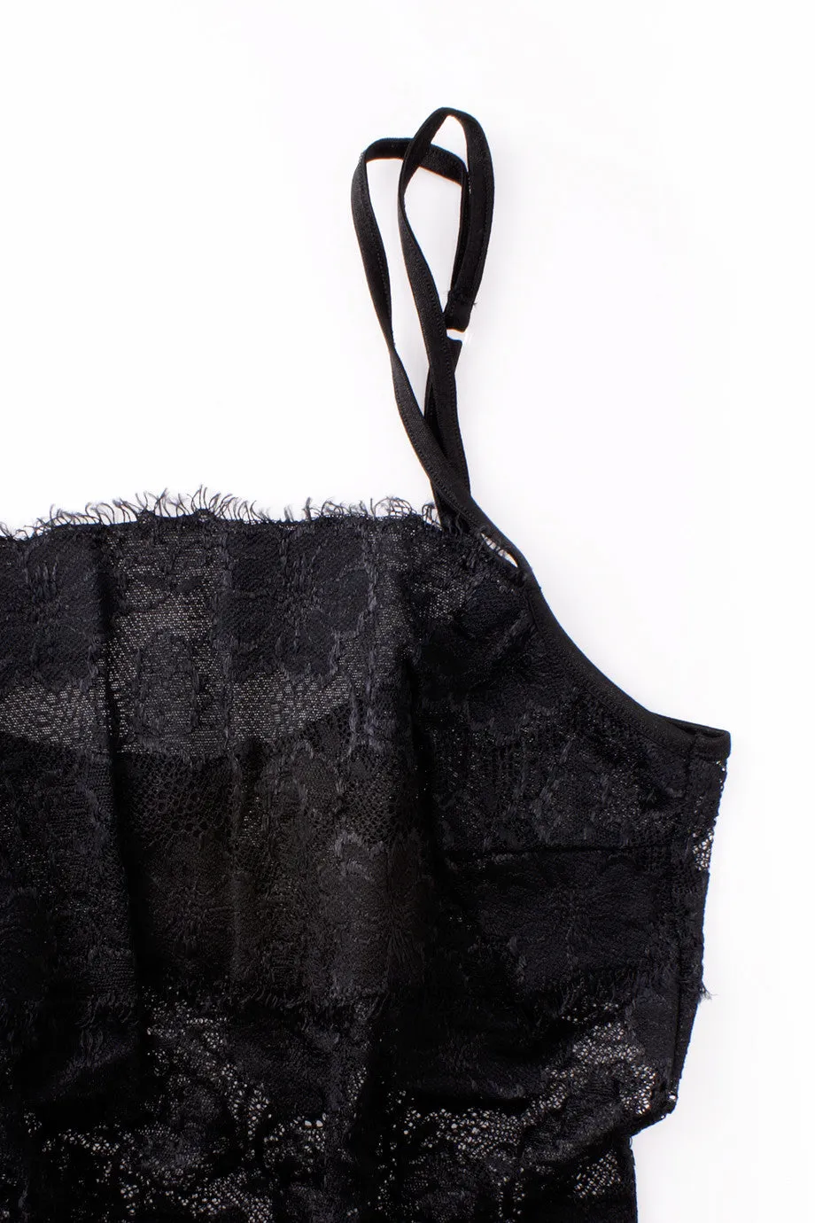 FOGAL 852 ROMANTIC Lace Top 210 Noir Black