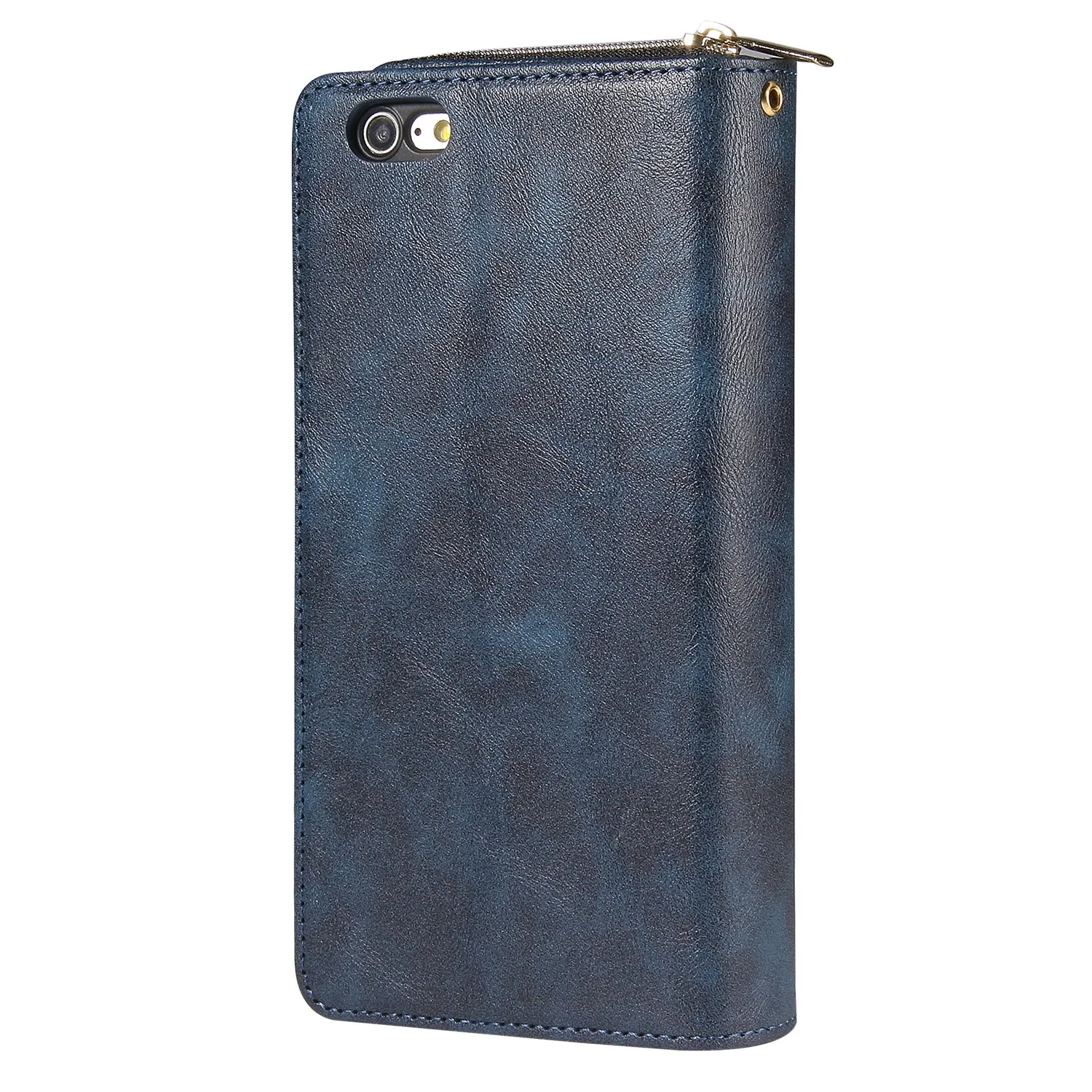 For Iphone 6/6s/6 Plus/6s Plus/7 Plus/8 Plus Pu Leather  Mobile Phone Cover Zipper Card Bag   Wrist Strap Rose gold