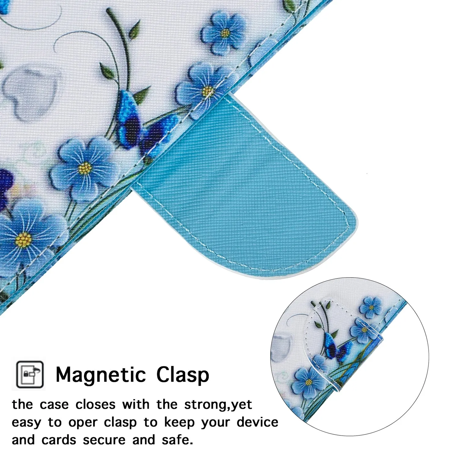 For Samsung A10/A20/A30 Smartphone Case PU Leather Wallet Design Cellphone Cover with Card Holder Stand Available Magic butterfly