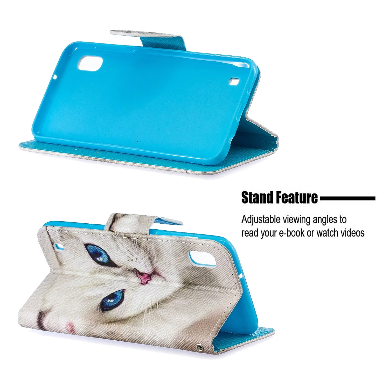 For Samsung A10/A20/A30 Smartphone Case PU Leather Wallet Design Cellphone Cover with Card Holder Stand Available Magic butterfly