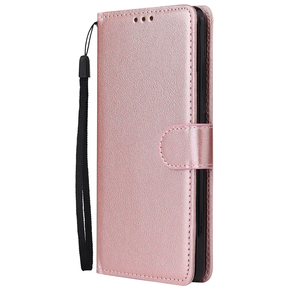For Samsung A71 Phone Case PU Leather Shell All-round Protection Precise Cutout Wallet Design Cellphone Cover  Black