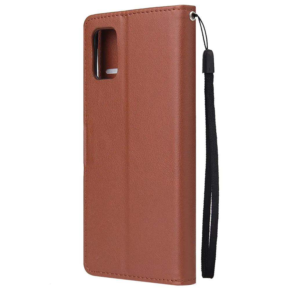 For Samsung A71 Phone Case PU Leather Shell All-round Protection Precise Cutout Wallet Design Cellphone Cover  Blue