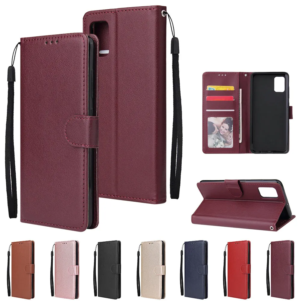 For Samsung A71 Phone Case PU Leather Shell All-round Protection Precise Cutout Wallet Design Cellphone Cover  Blue