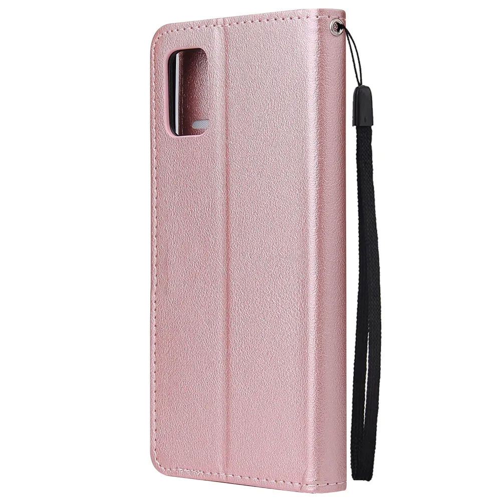 For Samsung A71 Phone Case PU Leather Shell All-round Protection Precise Cutout Wallet Design Cellphone Cover  Blue