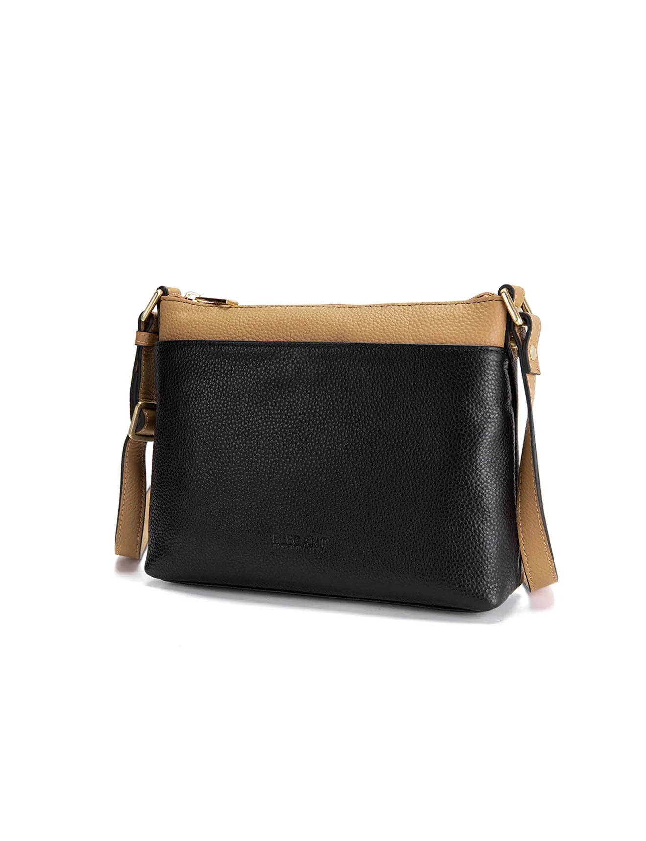 FRANCIS LEATHER XBODY BAG WITH RFID COMPARTMENT- E1-0840-BLK/CAM