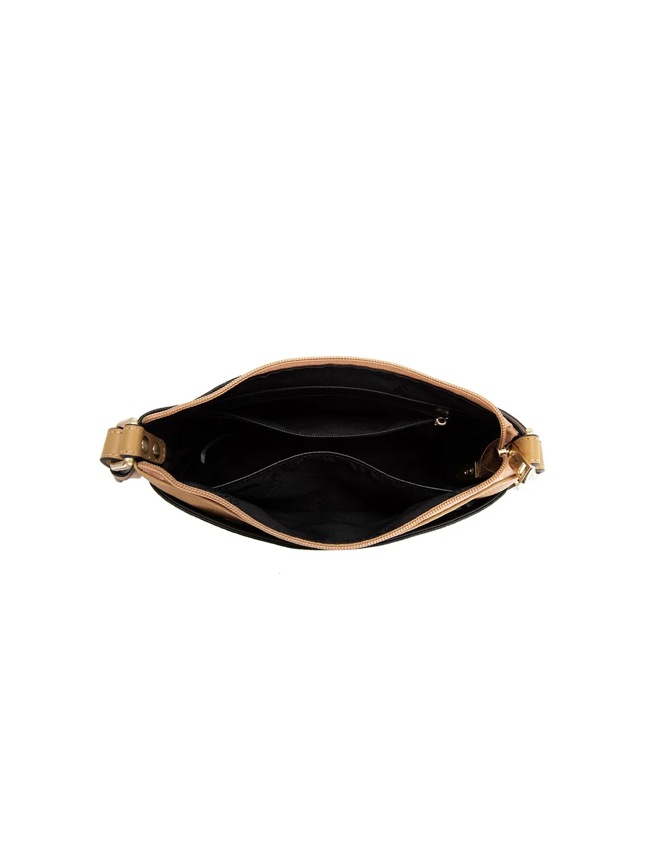 FRANCIS LEATHER XBODY BAG WITH RFID COMPARTMENT- E1-0840-BLK/CAM