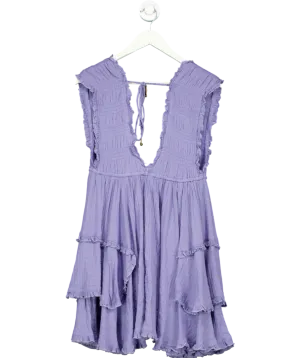 Free People Blue Antoinette Mini Dress UK XS