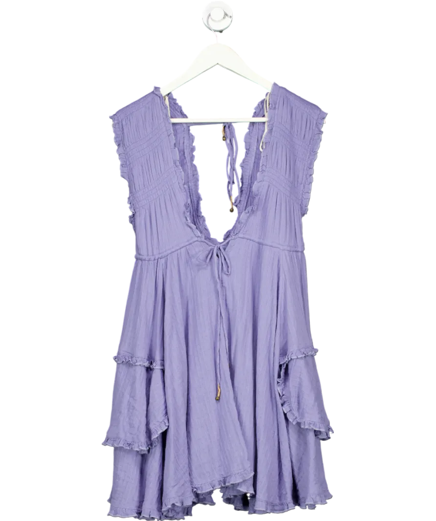 Free People Blue Antoinette Mini Dress UK XS