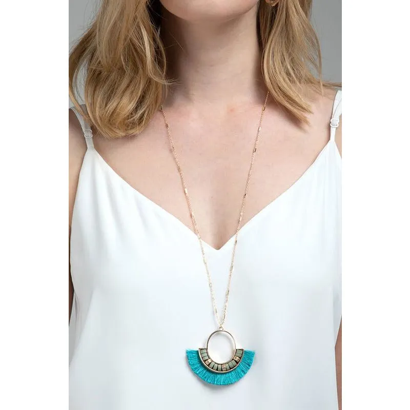 Fringed Fanned Tassel Necklace
