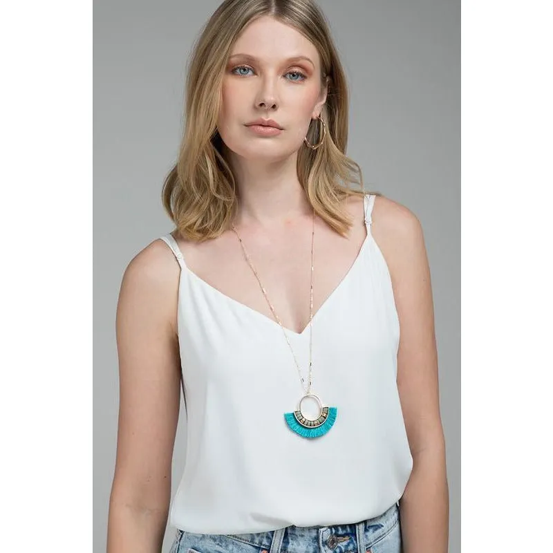 Fringed Fanned Tassel Necklace