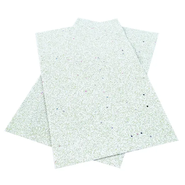 Frosted Green ~ Chunky Glitter Faux Leather Fabric Sheets ~ 20x34cm