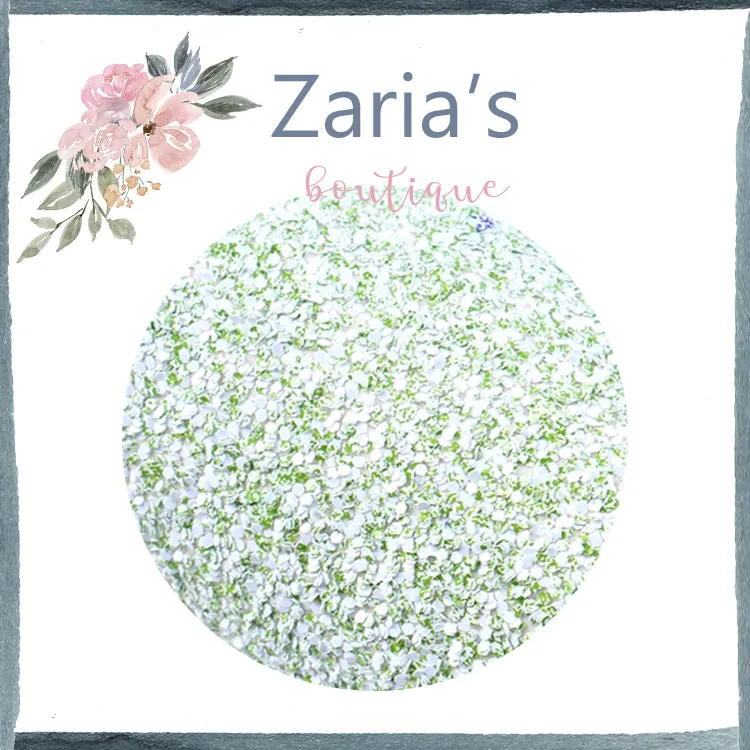 Frosted Green ~ Chunky Glitter Faux Leather Fabric Sheets ~ 20x34cm