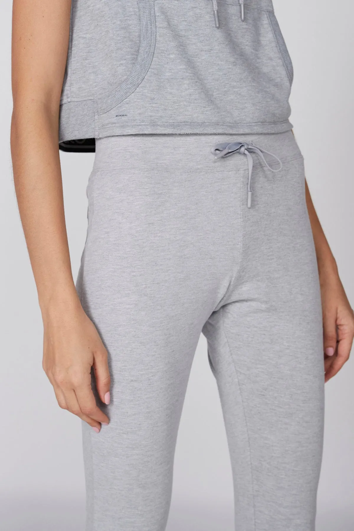Full length pants with drawstring closure