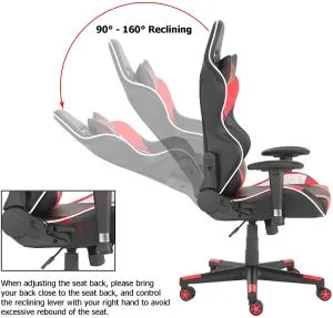 Gaming Chair Office Computer Seating Racing PU Ergonomic Chair Rolling Swivel Adjustable Massage Racer Recliner