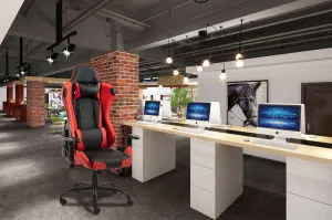 Gaming Chair Office Computer Seating Racing PU Ergonomic Chair Rolling Swivel Adjustable Massage Racer Recliner