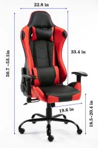Gaming Chair Office Computer Seating Racing PU Ergonomic Chair Rolling Swivel Adjustable Massage Racer Recliner