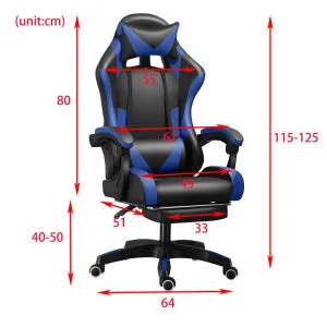 Gaming Chair Office Computer Seating Racing PU Ergonomic Chair Rolling Swivel Adjustable Massage Racer Recliner