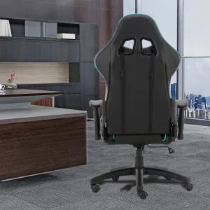 Gaming Chair Office Computer Seating Racing PU Ergonomic Chair Rolling Swivel Adjustable Massage Racer Recliner