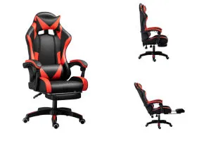 Gaming Chair Office Computer Seating Racing PU Ergonomic Chair Rolling Swivel Adjustable Massage Racer Recliner
