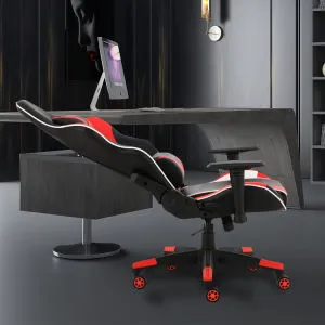 Gaming Chair Office Computer Seating Racing PU Ergonomic Chair Rolling Swivel Adjustable Massage Racer Recliner