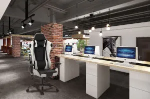 Gaming Chair Office Computer Seating Racing PU Ergonomic Chair Rolling Swivel Adjustable Massage Racer Recliner