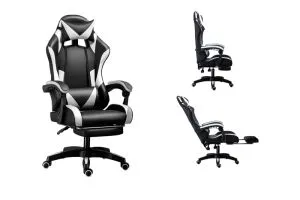 Gaming Chair Office Computer Seating Racing PU Ergonomic Chair Rolling Swivel Adjustable Massage Racer Recliner
