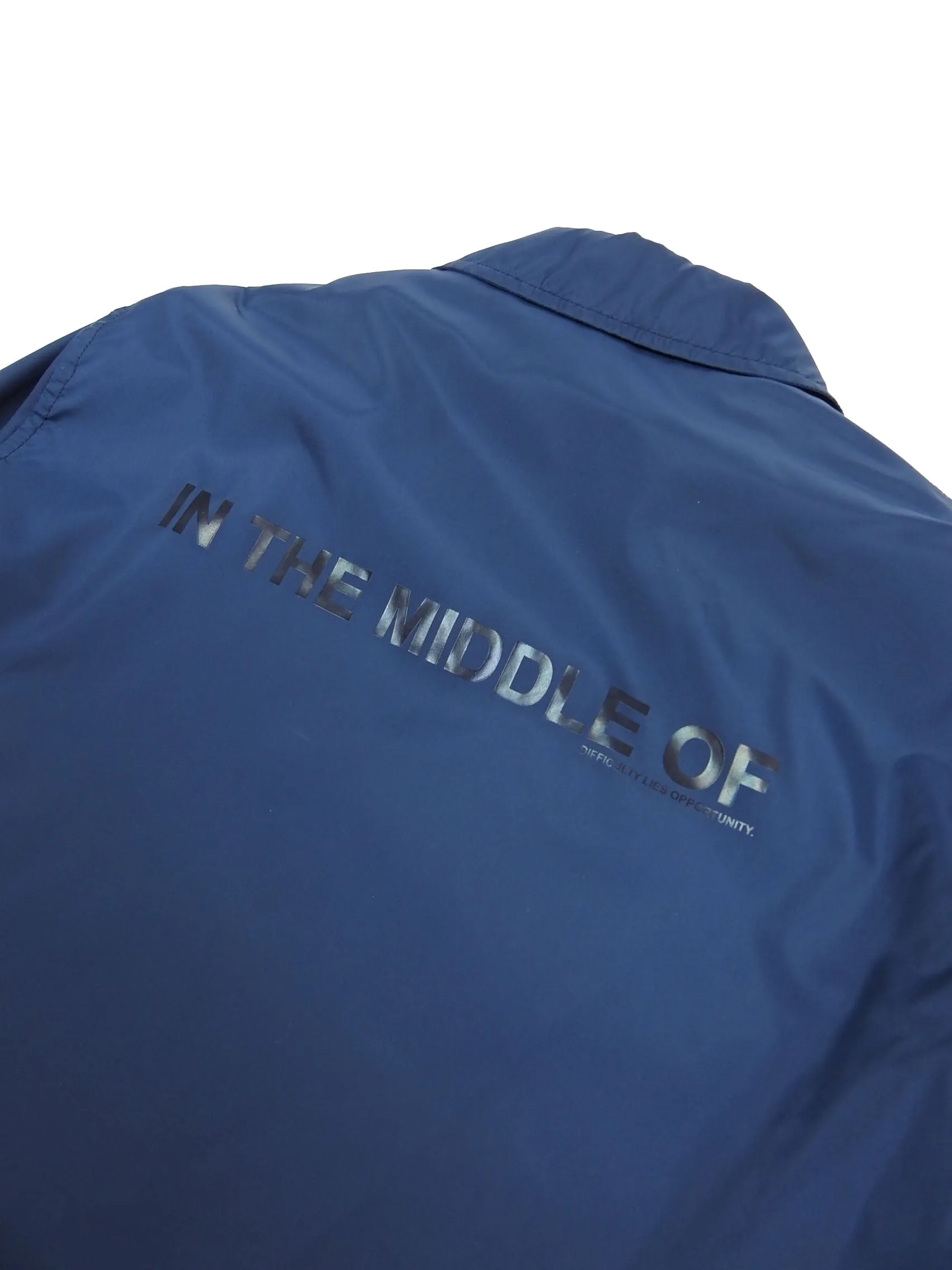 Ganryu Navy Nylon/Wool Coach Jacket Size Large