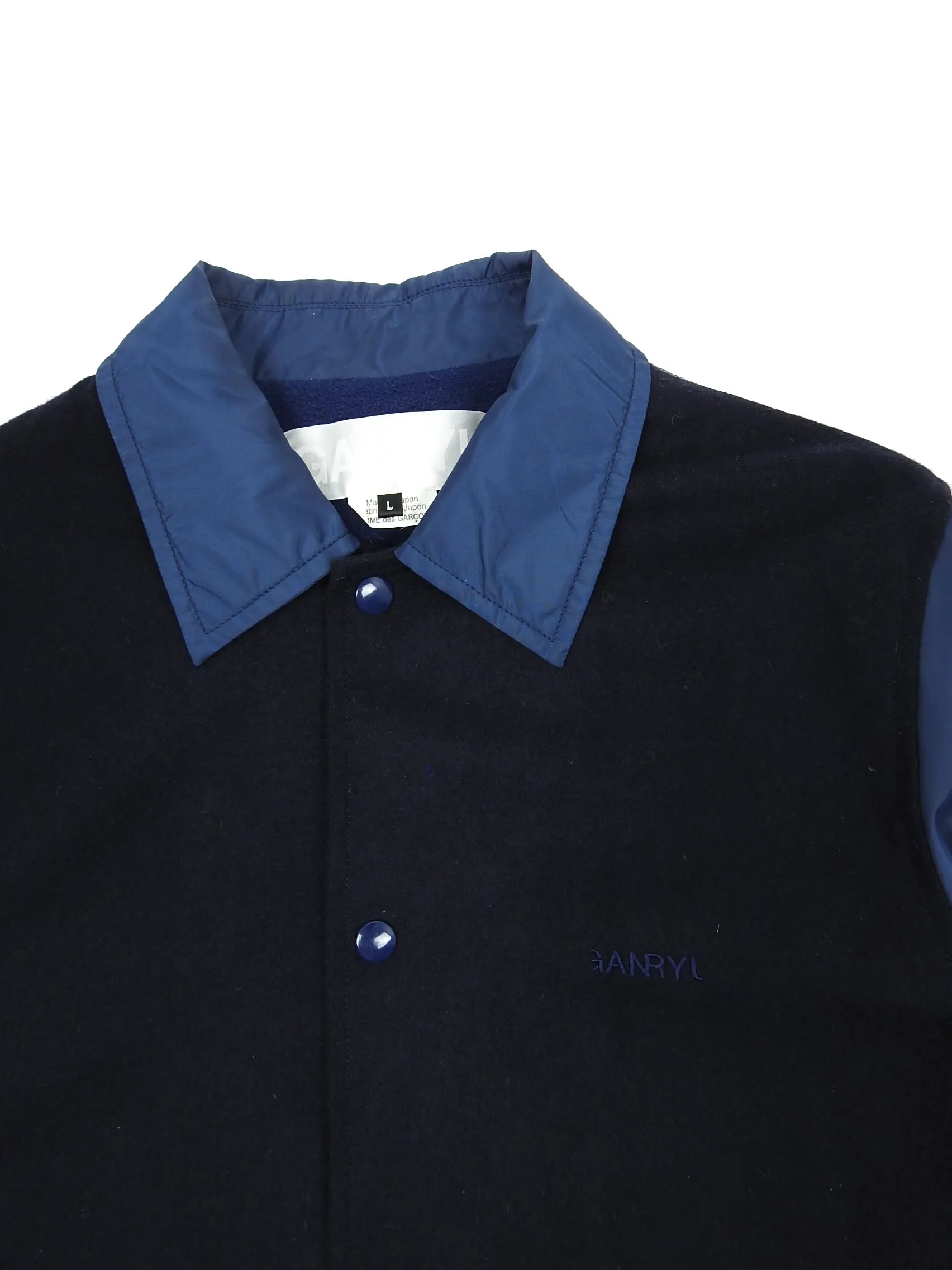 Ganryu Navy Nylon/Wool Coach Jacket Size Large