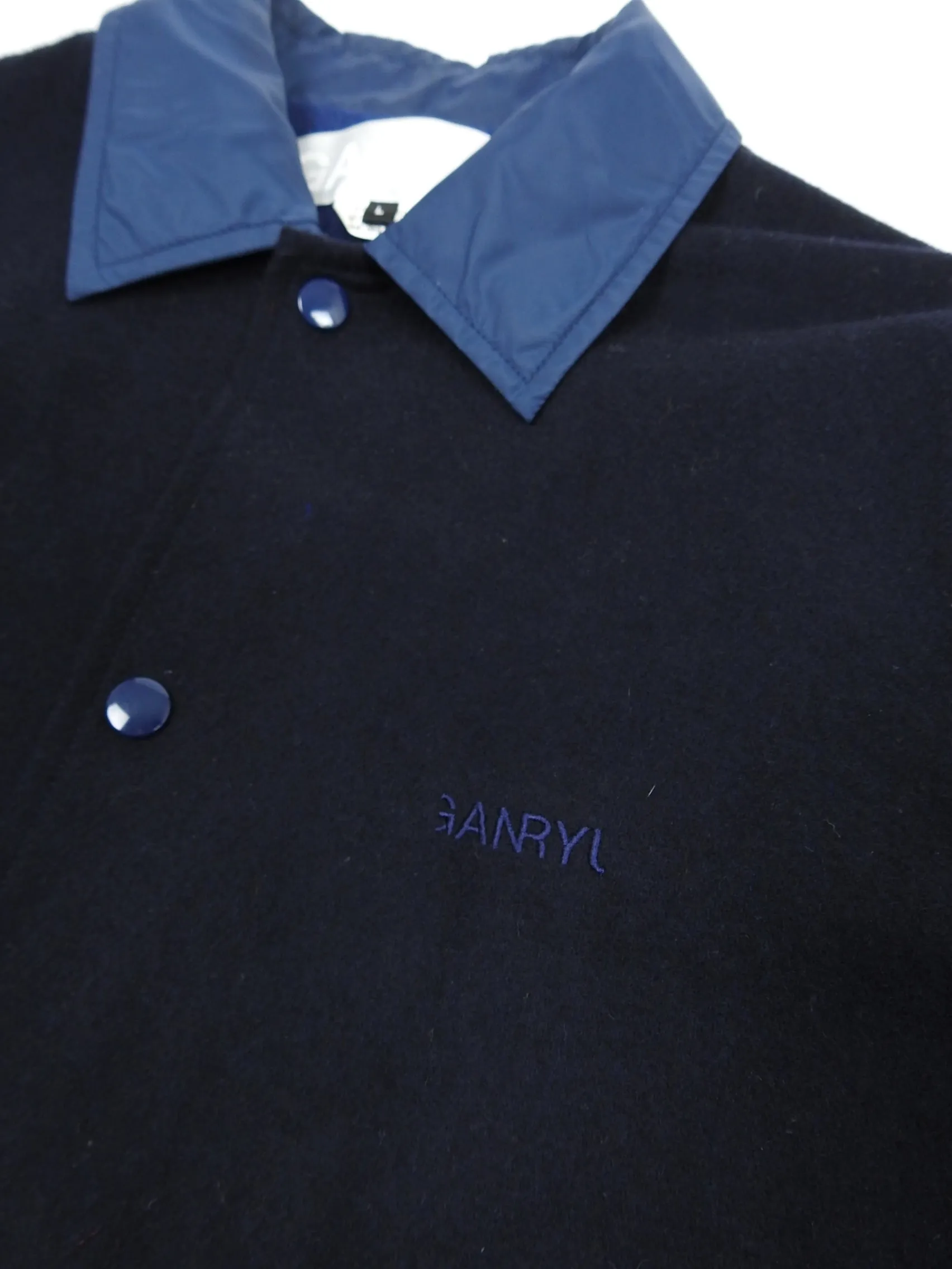 Ganryu Navy Nylon/Wool Coach Jacket Size Large