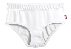 Girls UPF 50  Lined High-Waisted Swim Briefs | White