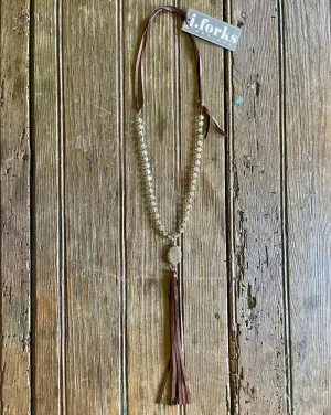 Golden Crystal Necklace with Snake Skin Agate