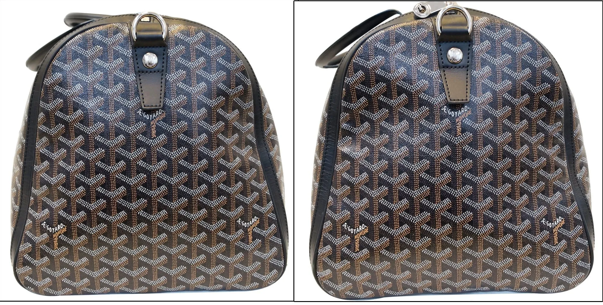 GOYARD Black Canvas Chevron Croisiere 50 Travel Bag