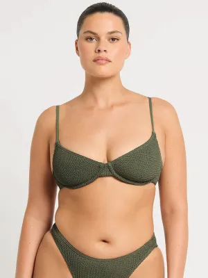 Gracie Balconette Top In Khaki