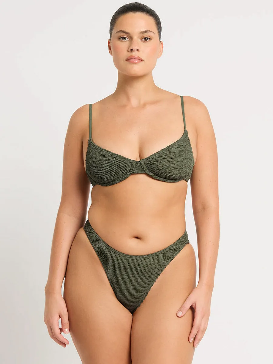 Gracie Balconette Top In Khaki