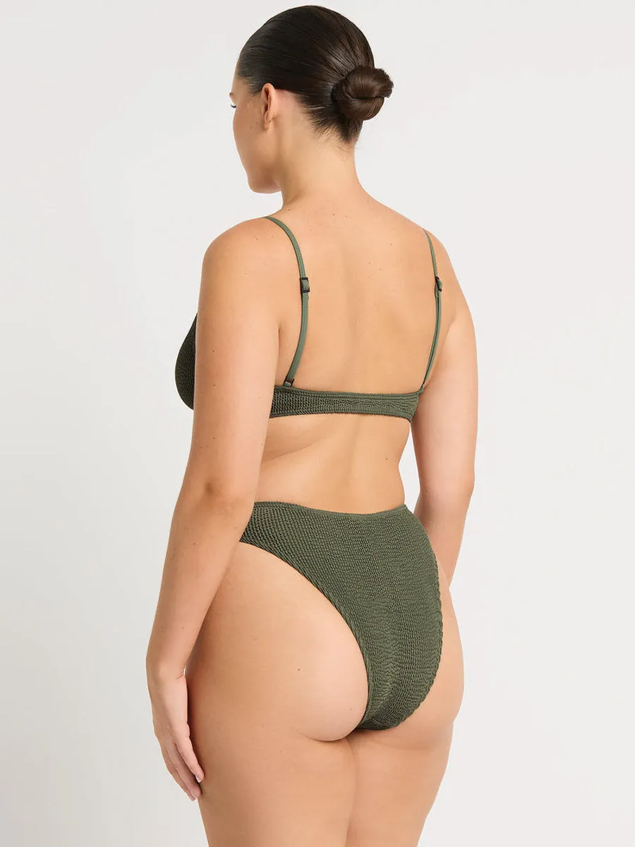 Gracie Balconette Top In Khaki